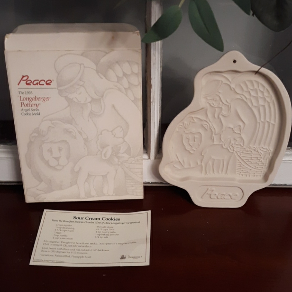 Longaberger Angel cookie mold, Peace